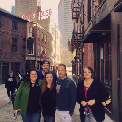 Boston pub crawl on Marshall St.