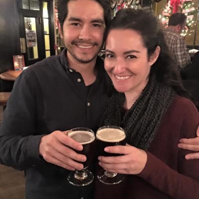 Couple at Boston pub crawl
