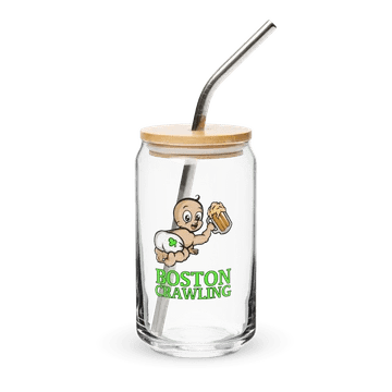 Boston Crawling – Can Glass with Lid & Straw